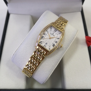 正品binli宾利手表酒桶型满钻石英瑞士表 女士钢带防水小表盘8136