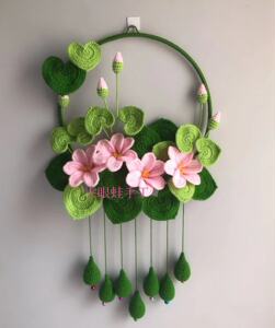 大眼蛙手工 油桐花客厅挂件毛线钩针编织diy手作礼物材料包非成品