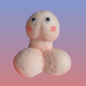 原创纯手工羊毛毡可爱小丁丁胸针/挂件