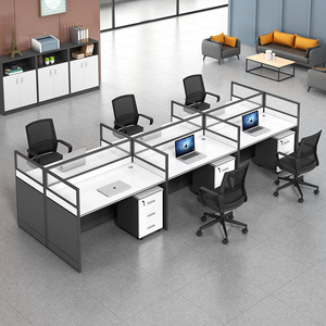 厦门职员办公电脑桌46单双多人位简约现代组合隔断屏风工位十字型