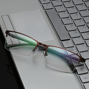 半框方形近视眼镜男款树脂配成品镜75-150-200-250-300-400-600度
