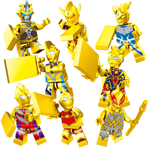 黄金奥特曼兼容乐高人仔捷德泰伽赛罗欧布小人仔金刚怪兽拼装积木