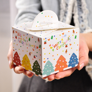 叶米铺铺小清新圣诞平安夜苹果盒圣诞节小礼物包装盒装饰纸盒子