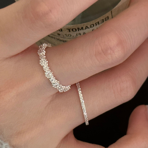 925纯银戒指女生小众设计超闪锆石冷淡风时尚个性精致食指戒指环