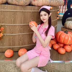 性感粉色护士服睡裙万圣节cosplay女医生制服网红主播变装cos服