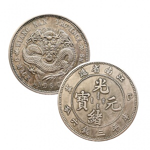 仿真龙银币摆件光绪元宝制安忍水大清银币龙纹银圆银元钱币工艺品