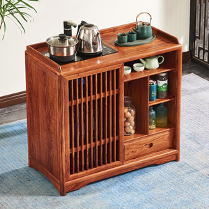 八方客 刺猬紫檀小茶水柜红木茶桌茶台边柜 餐边柜实木新中式家具