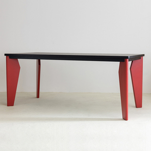 中古侘寂风实木餐桌创意洽谈桌简约现代书桌个性设计长桌子办公桌