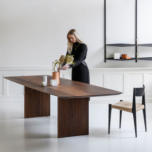 北欧设计师实木餐桌现代简约家用饭桌长桌会议办公桌长方形工作台