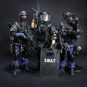 JEU 1/6兵人模型套装警察 SWAT特种士兵人偶 成人手办人偶摆件男