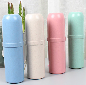 小麦洗漱杯牙具整理牙刷筒牙刷杯牙膏盒子便携旅行出差收纳杯单个