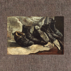 梵高油画定制原比例静物画装饰画布画three pairs of shoes三双鞋