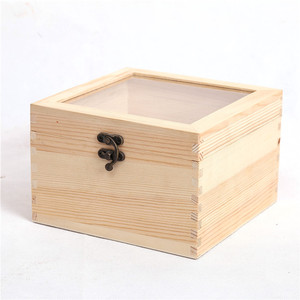 永生花木盒子木质包装盒玻璃盖木盒首饰盒收纳盒玫瑰花盒