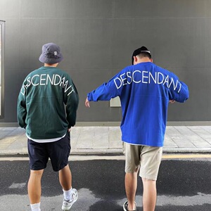 小鲸鱼descendant ootd日系潮牌新款后背字母logo印花长袖t恤21ss