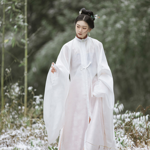 不知寒 明制汉服 晚明竖领对襟长衫 现货掉落