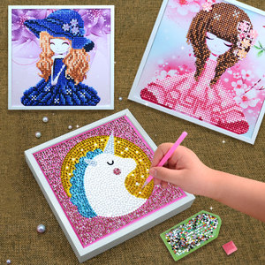 儿童钻石画贴画手工diy制作材料包小学生玩具粘贴满钻水晶画礼物