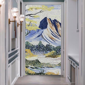 背景墙马赛克个性定制瓷砖玄关餐厅现代简约拼花剪画风景画装饰画