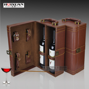【爆款促销】红酒包装礼盒双支红酒盒包装 空盒木纹双瓶装葡萄酒