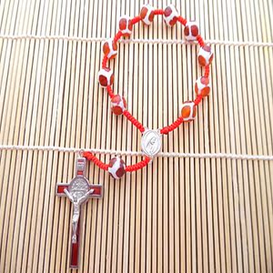 天主教玫瑰经念珠圣物*天主教礼品*一端念珠* 天然足球玛瑙10mm