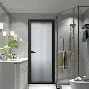 极窄超白长虹玻璃门卫生间门钛镁合金门简约厨房浴室洗手间平开门
