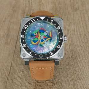 新款男士手表 无logo42MM精钢方形表 利齿鱼面 装配日本NH35机芯