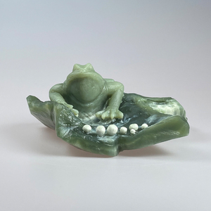 爱上玉雕天然玉石岫玉器玉手工雕刻秀玉青蛙呱呱来财摆件家居创意