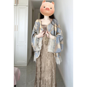 新中式国风禅意女装夏季高级感气质防晒外套吊带连衣裙子两件套装