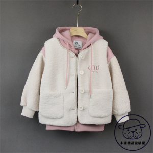 大话王女童夹棉卫衣套装2021冬季新款韩版洋气皮毛一体马甲两件套