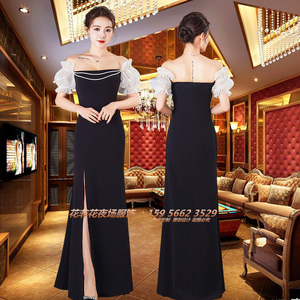 显瘦夜店ktv公关佳丽陪酒服酒店聚会年会礼仪迎宾晚礼服表演小礼
