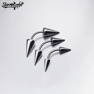 shinm16g超大恶魔尖锥铆钉钛钢外螺纹眉钉鼻梁钉欧美朋克穿刺饰品