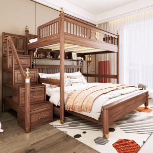 实木交错式上下床小户型1.8上下铺双层床大人用错位型双人2米成人