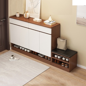 鞋柜坐凳一体家用门口外进门一体靠墙入户门玄关柜带换鞋凳子可坐