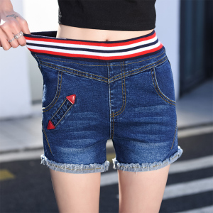 松紧腰牛仔短裤女夏2020年新款高腰胖mm女士热裤大码显瘦韩版百搭