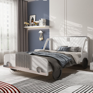 儿童床男孩单人床1.5米实木创意小床女儿童房家具组合套装汽车床