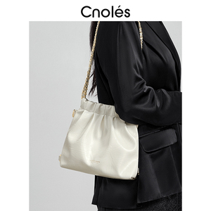 Cnoles蔻一包包2024新款双肩斜挎两用包链条单肩垃圾袋流浪包女包