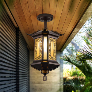 新中式户外吊灯庭院灯防水超亮室外露台走廊凉亭阳光房阳台吸顶灯