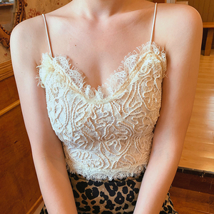 吊带小背心女2021夏季新款大码蕾丝短款抹胸打底性感复古内搭上衣