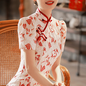 旗袍敬酒服新娘2022新款订婚连衣裙粉色少女夏季年轻款回门便装女