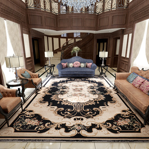 东升地毯 150万针土耳其进口 欧式奢华客厅沙发茶几卧室地毯黑色