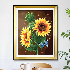 向日葵十字绣2021新款线绣小幅客厅简约现代餐厅花卉图案简单手工