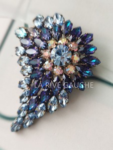 法国本土购 80-90年代 紫色莱茵石胸针 复古宫廷风 vintage