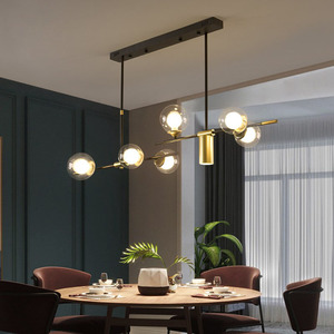 北欧后现代简约轻奢极简长条饭厅吧台餐厅吊灯创意个性餐桌灯具