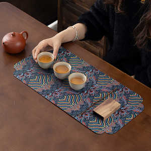 云锦双面茶席禅意布艺干泡吸水茶垫简约隔热茶桌新中式茶巾垫子