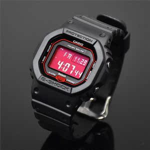 卡西欧g-shock光动能电波蓝牙血鹤屏方块时尚手表男gw-b5600ar-1