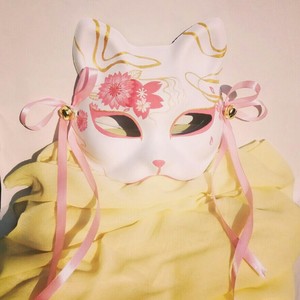 半脸猫成人cos抖音狐狸面具古风动漫夏目友人帐魏无羡蓝湛万圣节