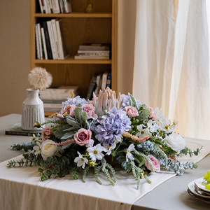 掬涵憬笙桌花餐桌花摆花仿真花艺套装摆件装饰花轻奢酒店干花台花