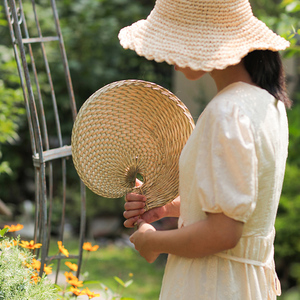 掬涵 扇子蒲扇棕叶芭蕉扇手工老式蒲草手摇扇子便携天然古风