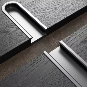 意式半圆型嵌入式暗扣手肤感喷漆工艺,橱衣柜门板嵌入式拉手