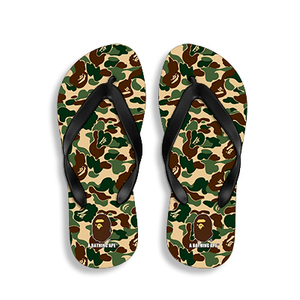 包邮日本潮牌猿人绿迷彩沙滩拖鞋人字拖游泳旅行逛街悠闲情侣搭配