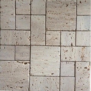 米黄洞石马赛克背景墙仿古瓷砖阳台玄关石材卫生间大理石墙贴客厅